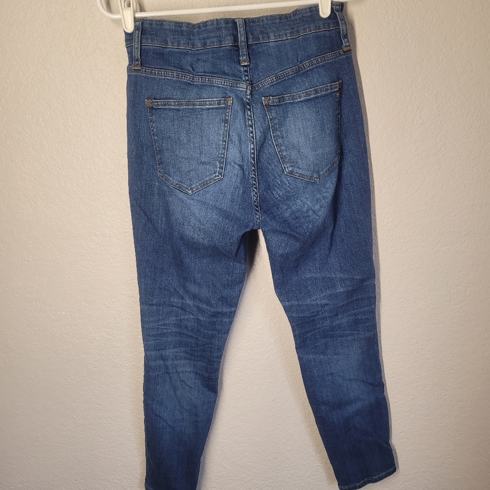 Madewell The Curvy Highwaist Perfect Vintage Busted Knee Blue Jeans - Picture 4 of 12